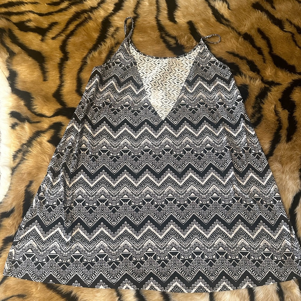 Geometric Print Swim Coverup with Crochet Accent by Xhilaration